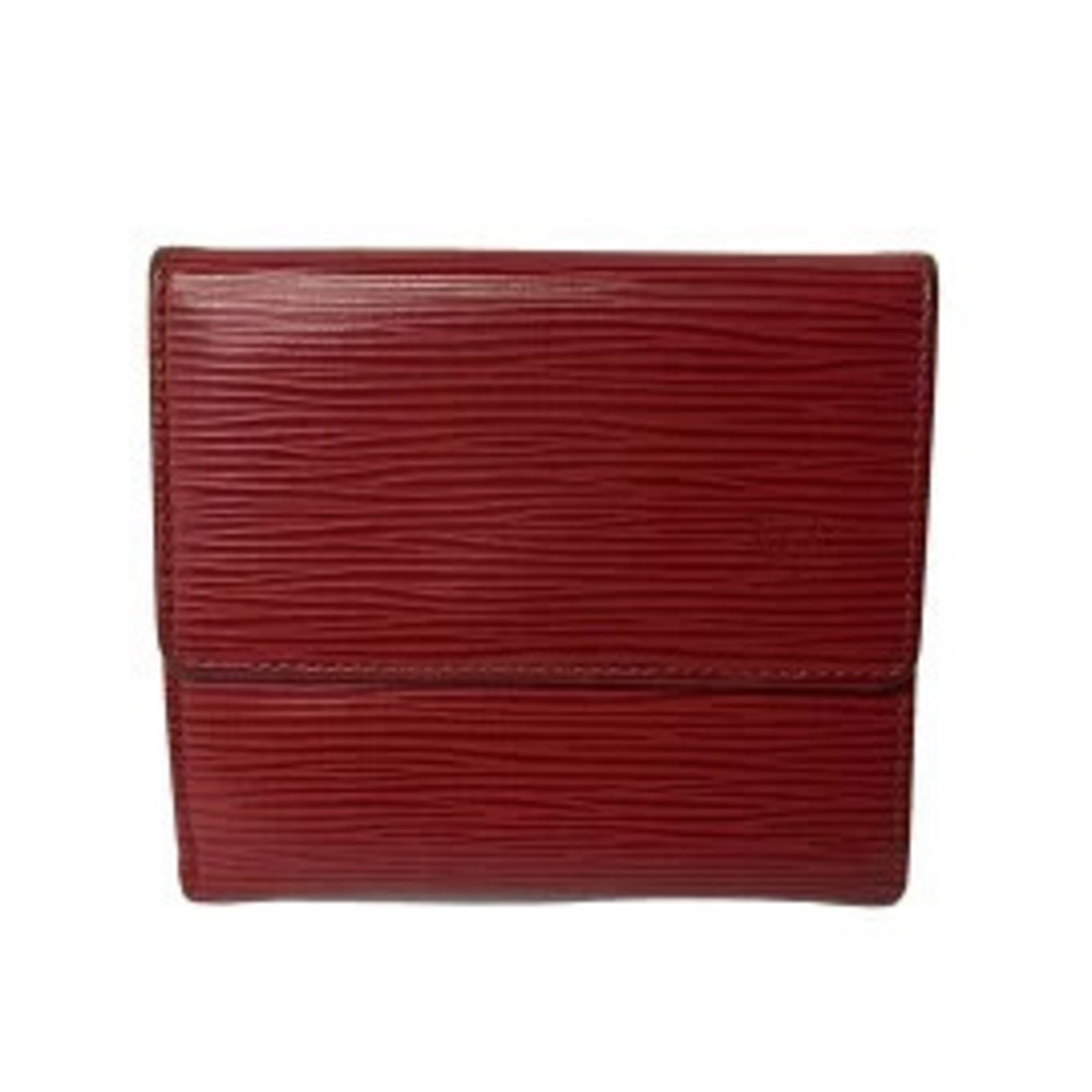 LOUIS VUITTON Portemonnaie Bi fold Credit Card Wallet Castilian Red Leather